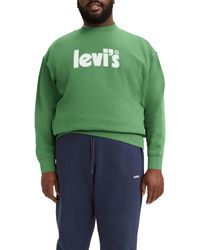 Levi's - Big & Tall Relaxed Graphic Crew Sweatshirt Poster Logo Peppermint - Lyst