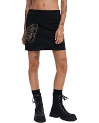 Desigual - Woven Skirt Short Black - Lyst