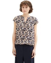 Tom Tailor - Kurzarm-Bluse mit Muster - Lyst