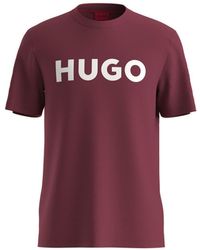 BOSS - Hugo T-shirt Met Korte Mouwen En Print Voor - Lyst