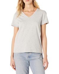 Amazon Essentials - T-shirt à ches Courtes et Col en V 100 % Coton - Lyst