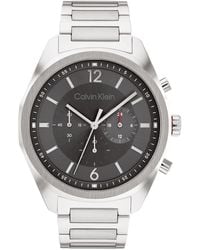 Calvin Klein - Montre Chronographe à Quartz pour avec Bracelet en Acier Inoxydable Argenté - 25200264 - Lyst