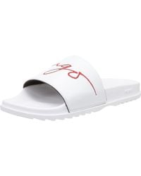HUGO - S Match It Logo Slides With Contoured Footbed Size 5 - Lyst