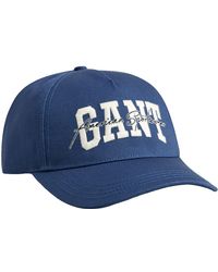 GANT - Arch Script Cotton Twill Cap Baseballkappe - Lyst