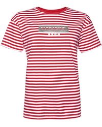 Superdry - Minimal Logo Stripe Portland T-shirt Nautical Red/optic Stripe S - Lyst