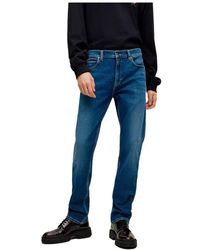 HUGO - 708 Blaue Slim-Fit Jeans aus besonders softem Denim Blau 31/34 - Lyst