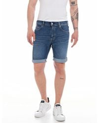 Replay - Hyperflex Jeans Shorts With Stretch - Lyst