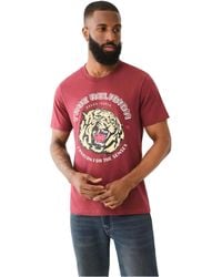 True Religion - S Tiger Face T-shirt Choc Truffle M - Lyst