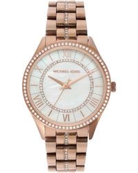 Michael Kors - Lauryn Three-hand Rose Gold-tone Stainless Steel Watch - Lyst