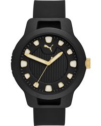 PUMA - Reset Horloge V1 Polycarbonaat Zwart Met Drie Wijzers P5033 - Lyst