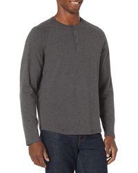 Amazon Essentials - Camiseta de ga Larga con Cuello Henley y Corte Recto - Lyst