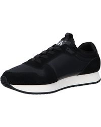 Calvin Klein - Jeans Runner Sock Black White S Suede Trainers-45 - Lyst