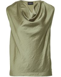 S.oliver - Ärmellose Satinbluse mit Wasserfall-Ausschnitt olivgrün 42 - Lyst