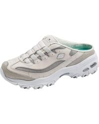 Skechers - Sport D'lites White/vapor/silver Slip-on Mule Sneaker 9 W Us - Lyst