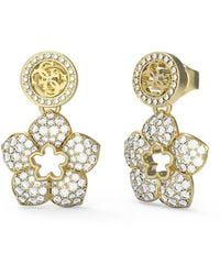 Guess - Ohrringe Ohrhänger 4G Blumen Goldfarben JUBE04471JWYGT-U - Lyst