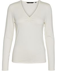 Vero Moda - Vmalberte Ls V-neck Top Jrs Noos - Lyst