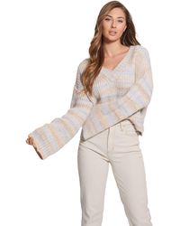 Guess - Long Sleeve Neena V-neck Sweater - Lyst