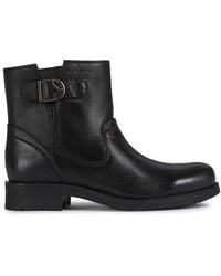 Geox - D Rawelle D S Suede And Leather Ankle Boots-black-7 - Lyst