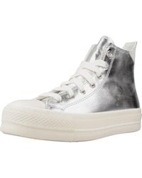 Converse - Chuck Taylor All Star Lift Platform Metallic Argent 37 - Lyst