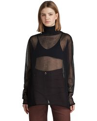 G-Star RAW - Sheer Loose Turtle Knit Sweater - Lyst