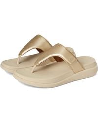 Fitflop - F-Mode Go Adjustable Flatform Toe-Post Sandals Wedge Shoes 10 M (B) Faux Leather - Lyst