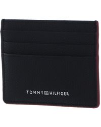 Tommy Hilfiger - Black Leather Card Holder - Lyst