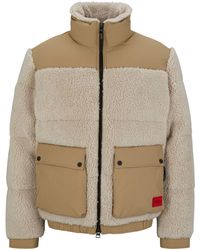 HUGO - Regular-fit Jacket In Mixed Materials - Lyst