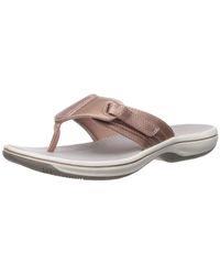 clarks gold flip flops