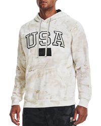 Under Armour - Project Rock USA Camo Loose Fit Pullover Hoodie Sweatshirt - Lyst