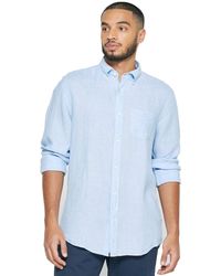 GANT - 468 Regular Linen Button Down Shirt Capri Blue Shirt 100% Linen - Blue - Lyst