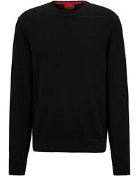 HUGO - Organic-cotton Sweater With Jacquard Pattern - Lyst