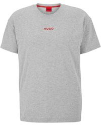 HUGO - Relaxed-fit Pyjama T-shirt In Stretch Cotton With Logo - Lyst