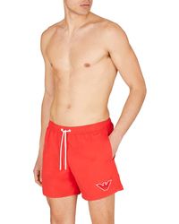 Emporio Armani - Swimwear Sponge Eagle Boxer Swim Trunks Ruby Red Taille 46 - Lyst