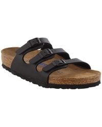 Birkenstock - Florida Soft Footbed Black Oiled Leather Sandal 39 - Lyst
