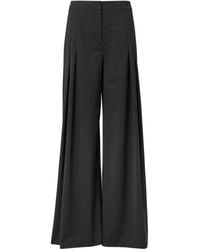 Comma, - Fließende Wide-Leg-Hose mit Bundfalten dunkelgrau 36/REG - Lyst