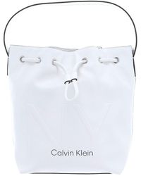 Calvin Klein NY a forma di Drawstring Medium White - Bianco