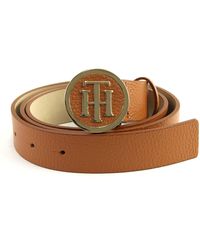 Tommy Hilfiger TH Round Buckle 3.0 W85 Dark Tan - Marron