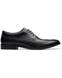 Clarks - Brandon Limit Leren Schoenen In Zwart - Lyst