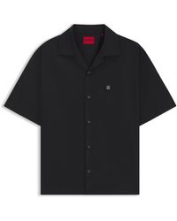 HUGO - Oversize-Hemd Aus Baumwolle Mit Paper-Touch-Effekt - Lyst
