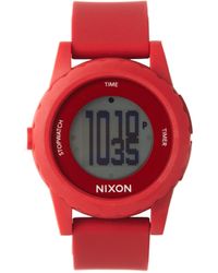 Nixon - Genie A326200-00 Red Plastic Analog Quartz Watch With Digital Dial - Lyst