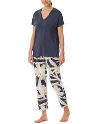 Schiesser - Schlafanzug 7/8 Hose Kurzarm-Selected Premium Pyjamaset - Lyst