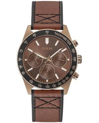 Guess - Orologio Analogico Quarzo da Uomo con Cinturino in Pelle GW0331G1 - Lyst