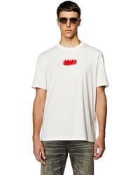 DIESEL - Logo-flocked T-shirt In Organic Cotton - Lyst