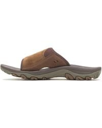 Merrell - , Huntington Leather Slide Sandal, Brown, 11.5 Uk - Lyst