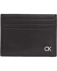Calvin Klein - Porte-Carte Metal Ck Cardholder Cuir - Lyst