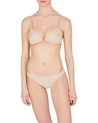 Emporio Armani - All Over Embroidery Lace Padded Triangle Bra - Lyst