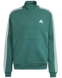 adidas - Essentials Fleece 3-stripes 1/4-zip Sweatshirt - Lyst