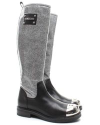 love moschino faux fur stud snow boots