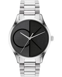 Calvin Klein - Orologio Analogico al Quarzo Per Uomo e Donna Collezione ICONIC con Cinturino in Acciaio Inossidabile Argentato - Lyst