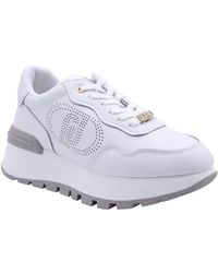 Liu Jo - LIU JO BA5043 Amazing White Sneakers Moda per Donna in Pelle Bianca Zeppa Alta - Lyst